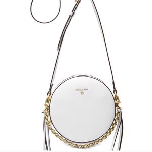 Michael Kors Circle Crossbody Optic White/Gold